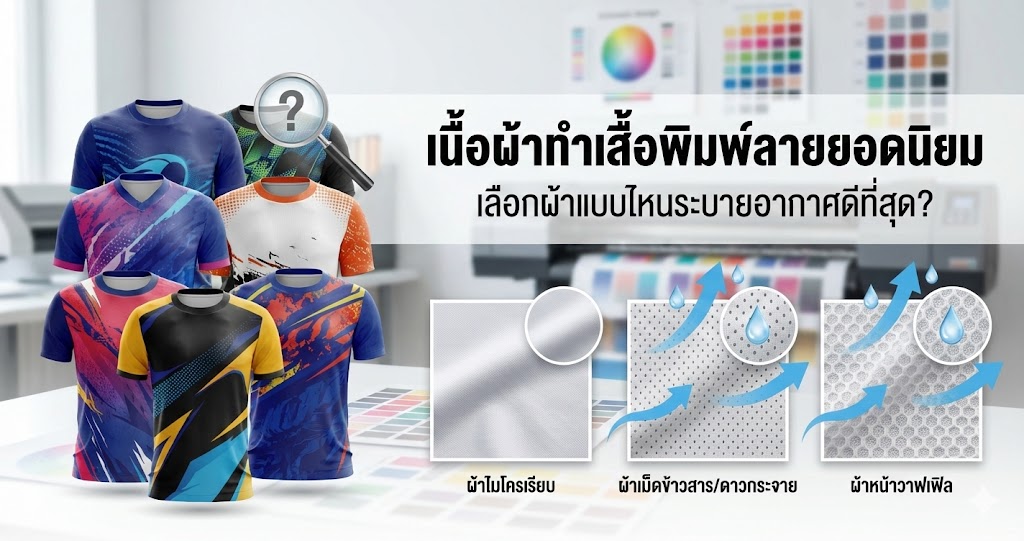 เนื้อผ้าทำเสื้อพิมพ์ลายยอดนิยม : เลือกผ้าแบบไหนระบายอากาศดี