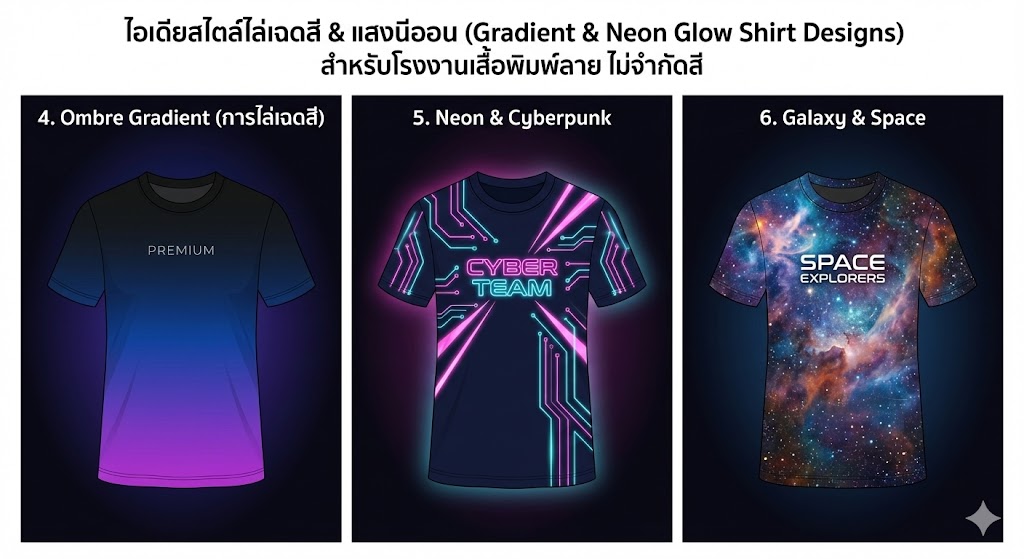 ตัวอย่างงานออกแบบจากโรงงานเสื้อพิมพ์ลาย สไตล์ Geometric]
