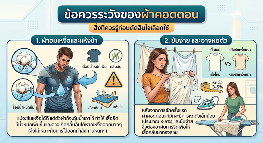 เสื้อยืด ผ้าคอตตอน vs ไมโคร ต่างกันอย่างไร? เลือกแบบไหนดีให้ตอบโจทย์ที่สุด (อัปเดต 2026) 4 เสื้อยืด