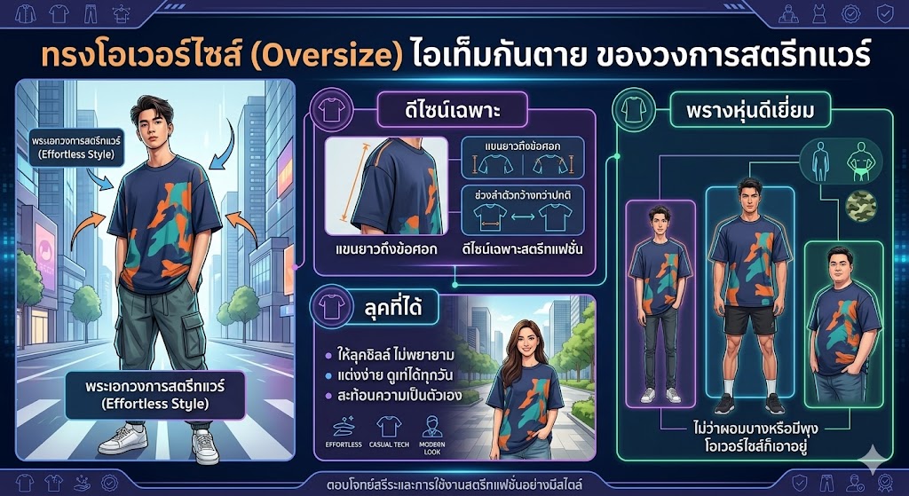 ไอเดียแมตช์ เสื้อยืด ใส่ยังไงให้ดูเท่ คูลได้ทุกวันไม่มีเบื่อ (อัปเดต 2026) 3 เสื้อยืด โอเวอร์ไซส์