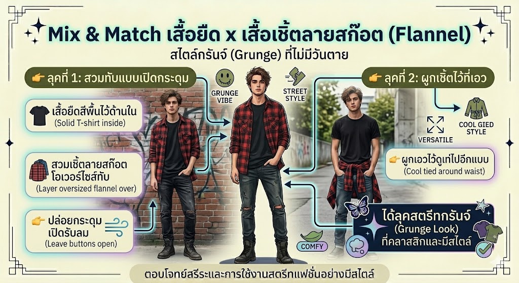 ไอเดียแมตช์ เสื้อยืด ใส่ยังไงให้ดูเท่ คูลได้ทุกวันไม่มีเบื่อ (อัปเดต 2026) 9 เสื้อยืด โอเวอร์ไซส์