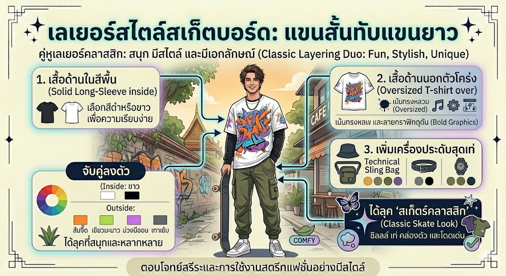 ไอเดียแมตช์ เสื้อยืด ใส่ยังไงให้ดูเท่ คูลได้ทุกวันไม่มีเบื่อ (อัปเดต 2026) 10 เสื้อยืด โอเวอร์ไซส์