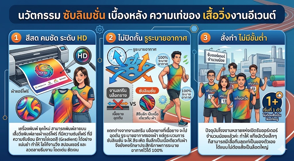 เสื้อวิ่งพิมพ์ลายผ้าแอร์โฟร์