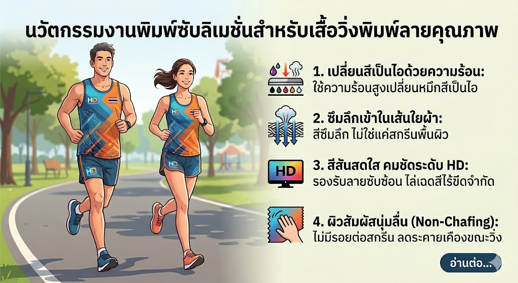 รับทำ เสื้อวิ่งพิมพ์ลาย สีสด คมชัด ใส่สบาย ไม่มีขั้นต่ำ (อัปเดต 2026) 5 เสื้อวิ่งพิมพ์ลาย