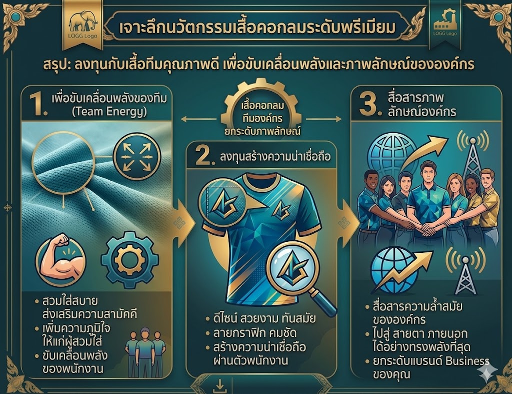 5 ไอเดียออกแบบเสื้อยืดพิมพ์ลายคอกลม สำหรับเสื้อทีมองค์กรยุคใหม่ ใส่แล้วดูโปรล้ำไม่ซ้ำใคร 9 เสื้อคอกลม