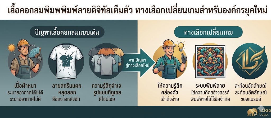 5 ไอเดียออกแบบเสื้อยืดพิมพ์ลายคอกลม สำหรับเสื้อทีมองค์กรยุคใหม่ ใส่แล้วดูโปรล้ำไม่ซ้ำใคร 2 เสื้อคอกลม
