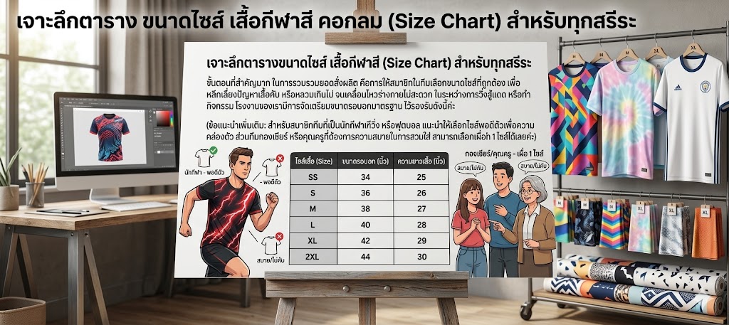 รับทำเสื้อกีฬาสีพิมพ์ลาย ออกแบบฟรี ราคาโรงงาน ไม่มีขั้นต่ำ