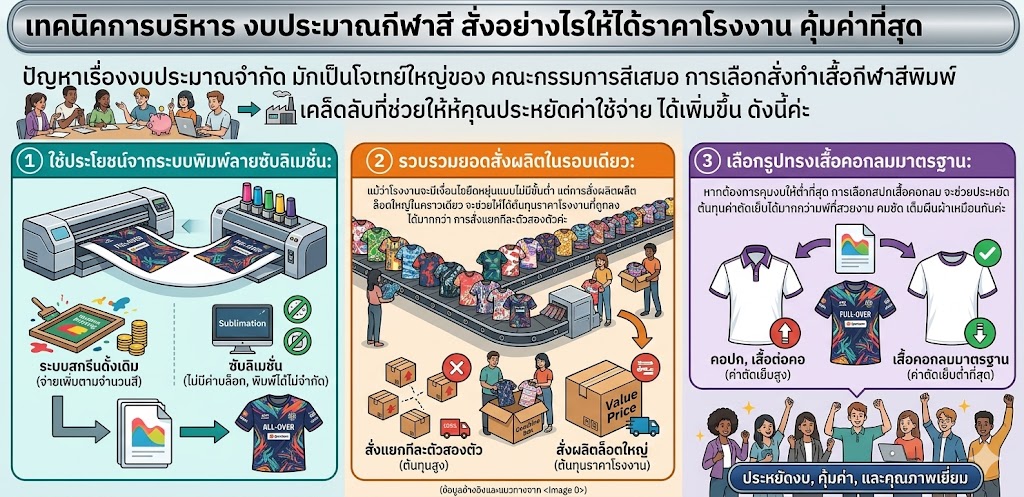 รับทำเสื้อกีฬาสีพิมพ์ลาย ออกแบบฟรี ราคาโรงงาน ไม่มีขั้นต่ำ