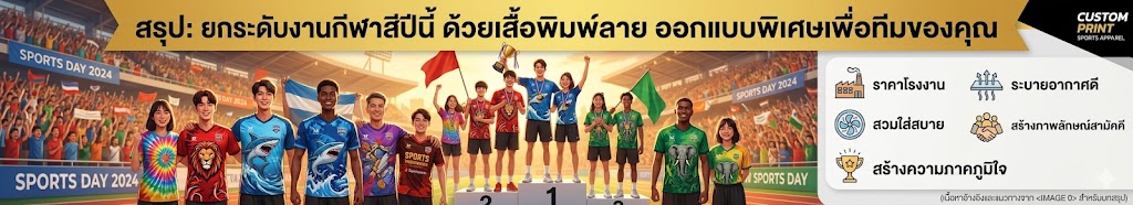 รับทำเสื้อกีฬาสีพิมพ์ลาย ออกแบบฟรี ราคาโรงงาน ไม่มีขั้นต่ำ