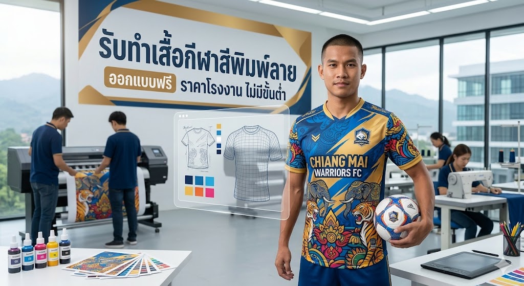 รับทำเสื้อกีฬาสีพิมพ์ลาย ออกแบบฟรี ราคาโรงงาน ไม่มีขั้นต่ำ