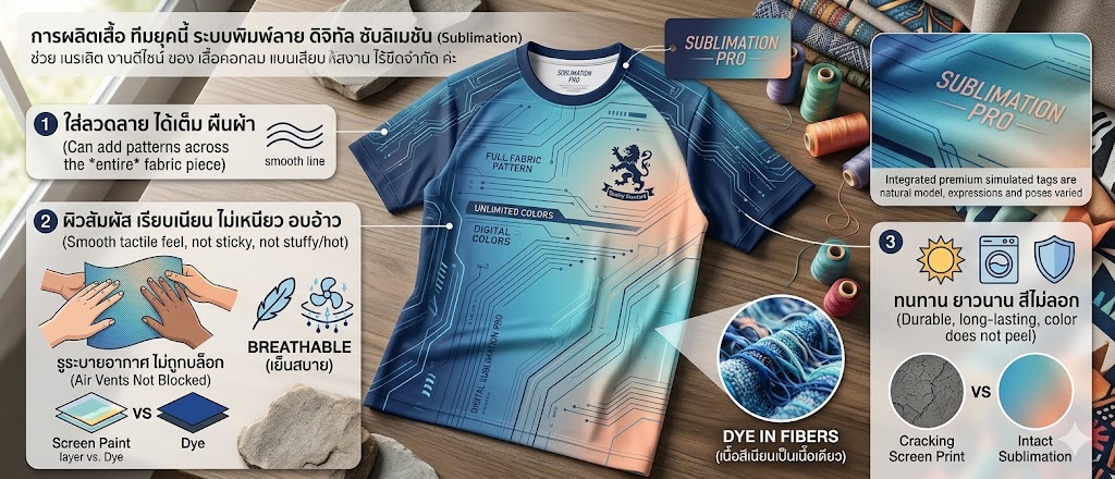 เสื้อคอกลมแขนเสียบพิมพ์ลาย