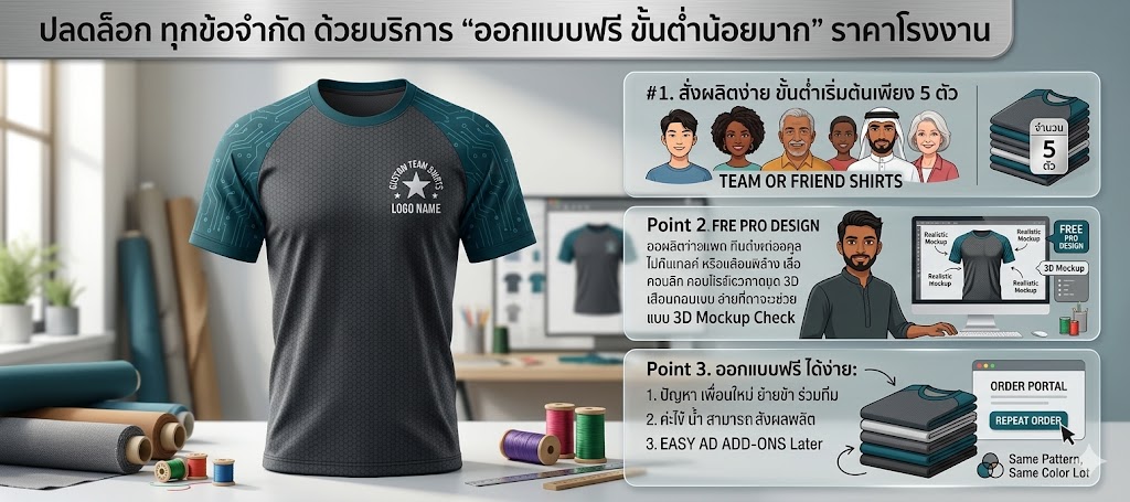 เสื้อคอกลมแขนเสียบพิมพ์ลาย