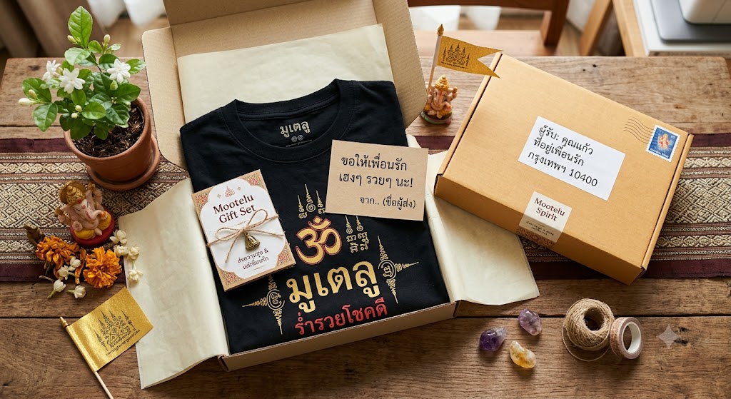  เสื้อคอกลมพิมพ์ลายสายมูเตลู 