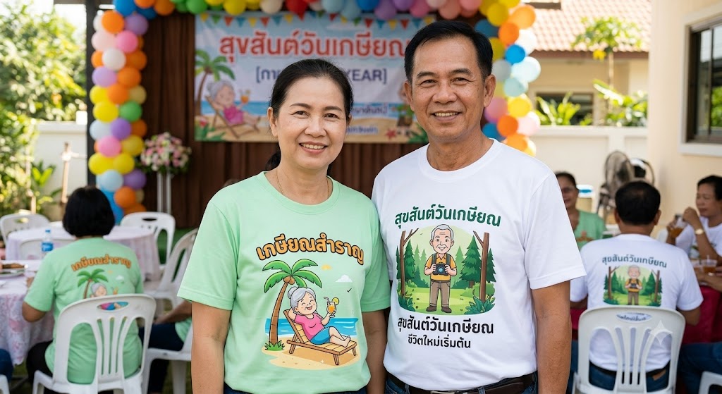 เสื้อพิมพ์ลายงานเกษียณ
