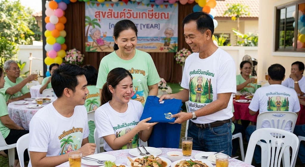 เสื้อพิมพ์ลายงานเกษียณ
