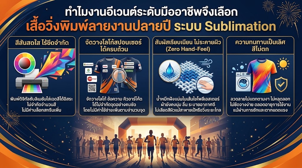 เสื้อวิ่งพิมพ์ลายงานปลายปี 